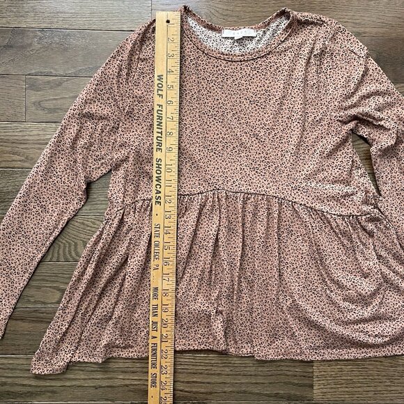 Women's Gaze Leopard Animal‎ Print Tunic Top Tan Medium Babydoll - Picture 6 of 7